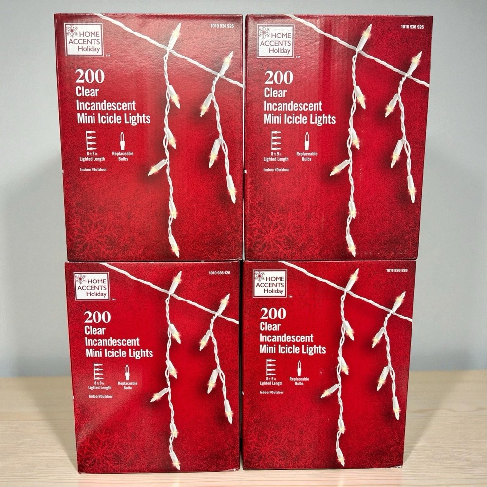 Home Accents‎ 800 Clear Incandescent Mini Icicle Lights 35 Feet Holiday In/Out